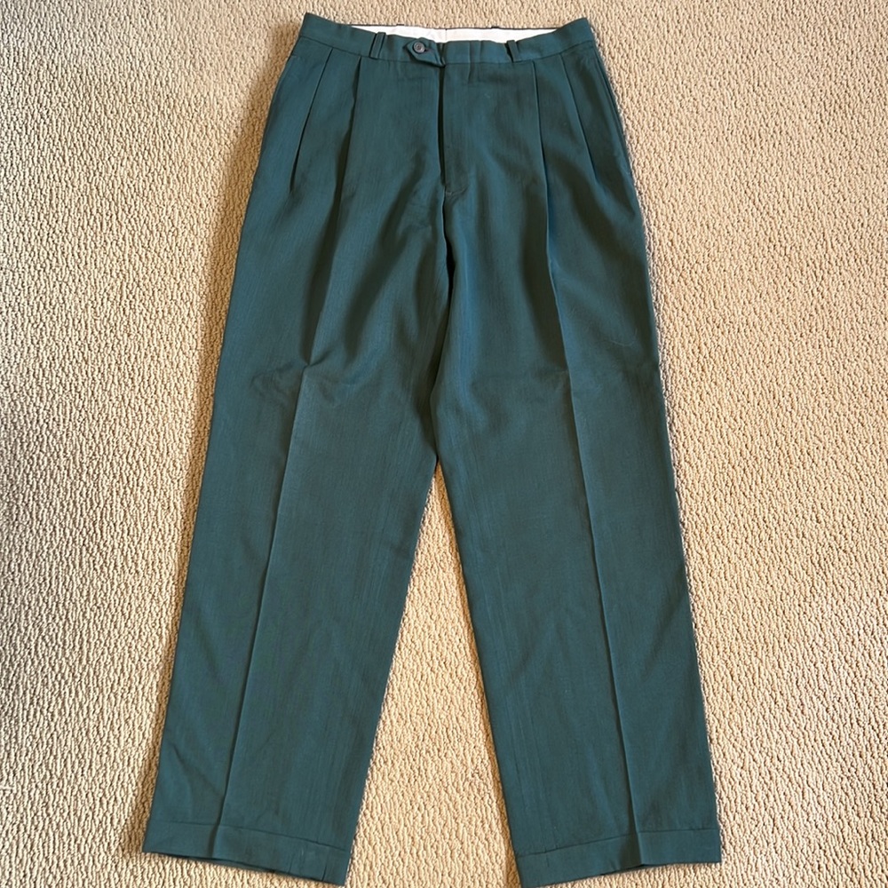 Vintage Hunter Green Wool Blend Highwaisted Dress Pant